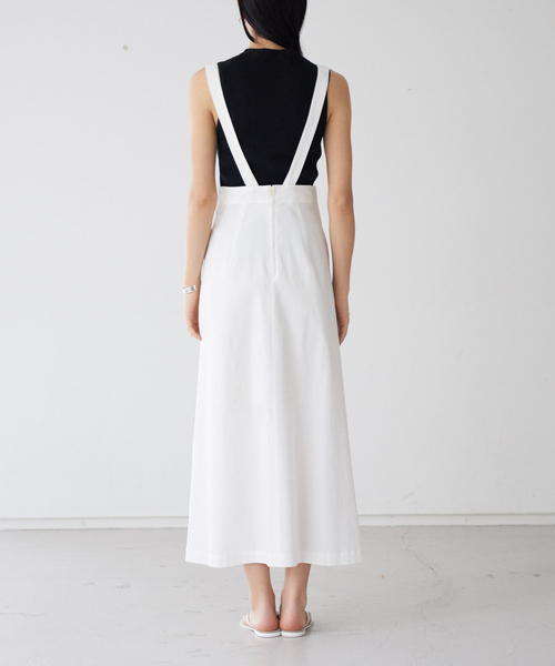 Rouge vif Anna（ルージュヴィフアンナ）の「【セットアップ対応】リネン混サスペンダースカート（スカート・レディース・ホワイト/ベージュ・38/36）」の12枚目の写真