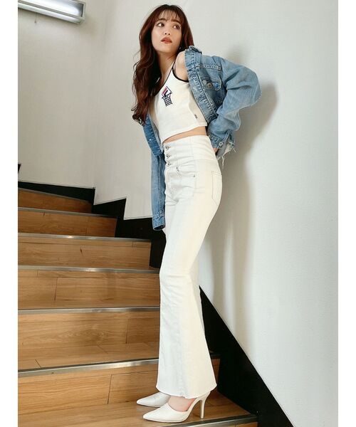 FILA（フィラ）の「GYDA×FILA BASKETBALLバイカラービスチェ（キャミソール・レディース・ブラック/グレー/オフホワイト・FREE）」の21枚目の写真