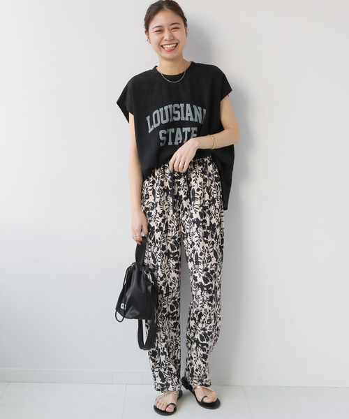 JOURNAL STANDARD relume(ジャーナルスタンダード レリューム)の「ロゴスウェット フレンチスリーブ(Tシャツ/カットソー・レディース・ブラック/グレー系その他/ナチュラル・FREE)」の4枚目の写真