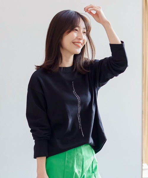 KOBE LETTUCE（コウベレタス）の「前後2Wayプリントライトスウェットトップス（スウェット・レディース・ピンク/ホワイト/ブラック・FREE）」の3枚目の写真