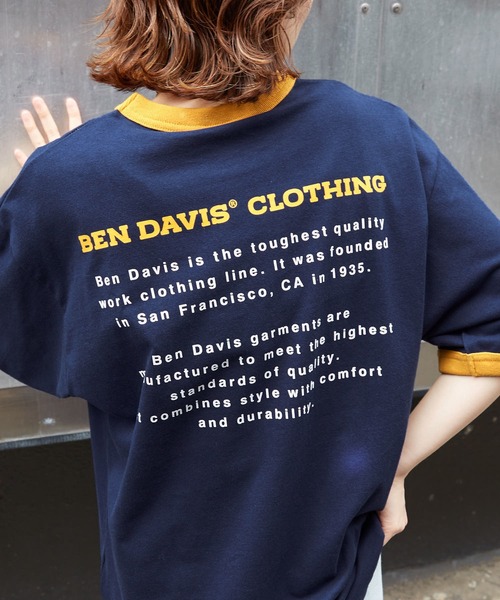 BEN DAVIS（ベンデイビス）の「【BEN DAVIS/ベンデイビス】 別注バックプリントリンガーTee/リンガーTシャツ/ユニセックス（Tシャツ/カットソー・レディース・ブルー/グリーン/レッド/ネイビー・SMALL/LARGE/MEDIUM/X-LARGE）」の3枚目の写真