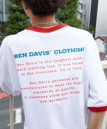 BEN DAVIS（ベンデイビス）の「【BEN DAVIS/ベンデイビス】 別注バックプリントリンガーTee/リンガーTシャツ/ユニセックス（Tシャツ/カットソー）」