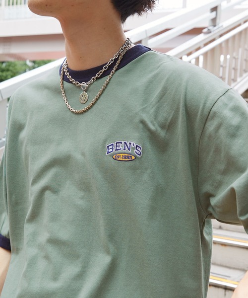 BEN DAVIS（ベンデイビス）の「【BEN DAVIS/ベンデイビス】 別注バックプリントリンガーTee/リンガーTシャツ/ユニセックス（Tシャツ/カットソー・レディース・ブルー/グリーン/レッド/ネイビー・SMALL/LARGE/MEDIUM/X-LARGE）」の2枚目の写真