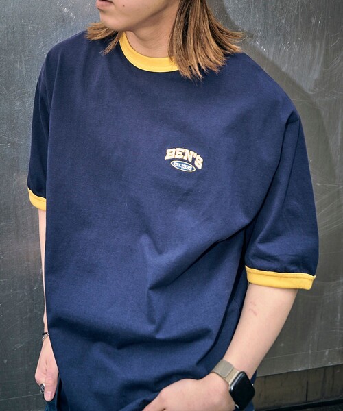 BEN DAVIS（ベンデイビス）の「【BEN DAVIS/ベンデイビス】 別注バックプリントリンガーTee/リンガーTシャツ/ユニセックス（Tシャツ/カットソー・レディース・ブルー/グリーン/レッド/ネイビー・SMALL/LARGE/MEDIUM/X-LARGE）」の5枚目の写真