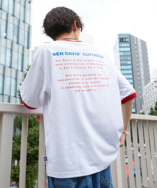 BEN DAVIS（ベンデイビス）の「【BEN DAVIS/ベンデイビス】 別注バックプリントリンガーTee/リンガーTシャツ/ユニセックス（Tシャツ/カットソー・レディース・ブルー/グリーン/レッド/ネイビー・SMALL/LARGE/MEDIUM/X-LARGE）」の14枚目の写真