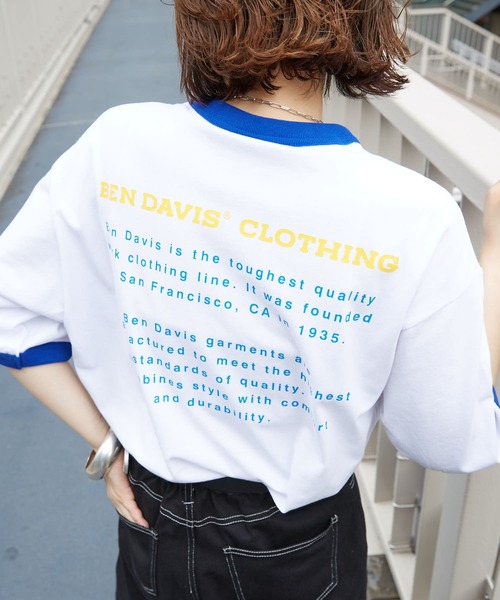 BEN DAVIS（ベンデイビス）の「【BEN DAVIS/ベンデイビス】 別注バックプリントリンガーTee/リンガーTシャツ/ユニセックス（Tシャツ/カットソー・レディース・ブルー/グリーン/レッド/ネイビー・SMALL/LARGE/MEDIUM/X-LARGE）」の7枚目の写真