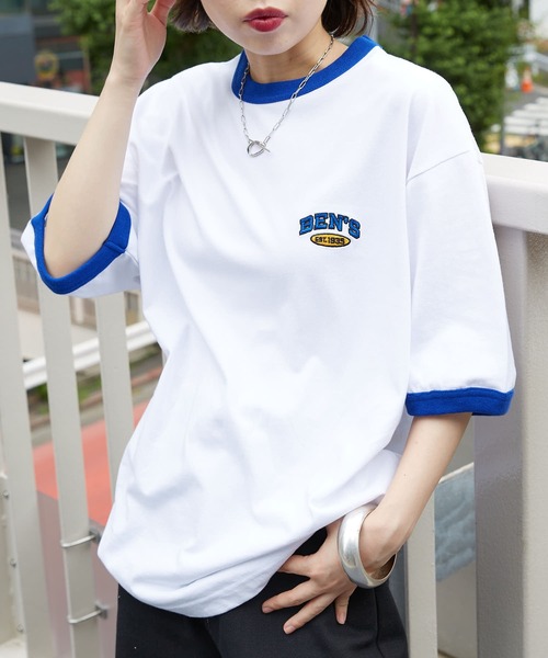 BEN DAVIS（ベンデイビス）の「【BEN DAVIS/ベンデイビス】 別注バックプリントリンガーTee/リンガーTシャツ/ユニセックス（Tシャツ/カットソー・レディース・ブルー/グリーン/レッド/ネイビー・SMALL/LARGE/MEDIUM/X-LARGE）」の8枚目の写真
