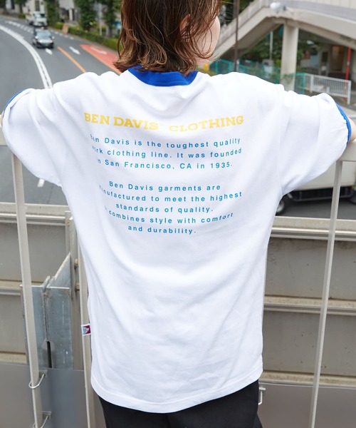 BEN DAVIS（ベンデイビス）の「【BEN DAVIS/ベンデイビス】 別注バックプリントリンガーTee/リンガーTシャツ/ユニセックス（Tシャツ/カットソー・レディース・ブルー/グリーン/レッド/ネイビー・SMALL/LARGE/MEDIUM/X-LARGE）」の9枚目の写真