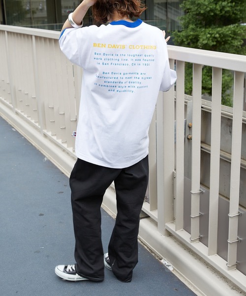 BEN DAVIS（ベンデイビス）の「【BEN DAVIS/ベンデイビス】 別注バックプリントリンガーTee/リンガーTシャツ/ユニセックス（Tシャツ/カットソー・レディース・ブルー/グリーン/レッド/ネイビー・SMALL/LARGE/MEDIUM/X-LARGE）」の11枚目の写真