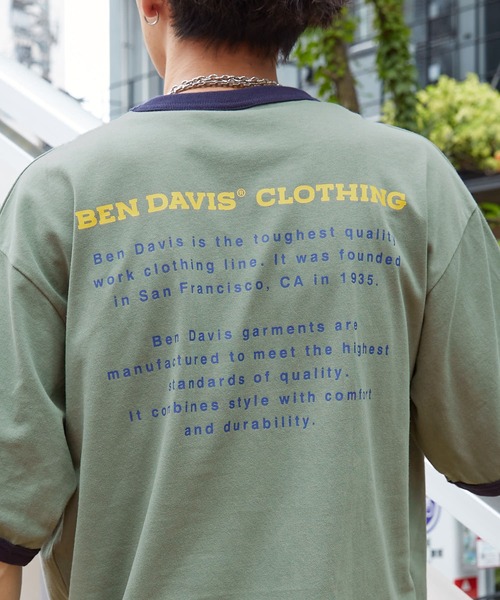 BEN DAVIS（ベンデイビス）の「【BEN DAVIS/ベンデイビス】 別注バックプリントリンガーTee/リンガーTシャツ/ユニセックス（Tシャツ/カットソー・レディース・ブルー/グリーン/レッド/ネイビー・SMALL/LARGE/MEDIUM/X-LARGE）」の19枚目の写真