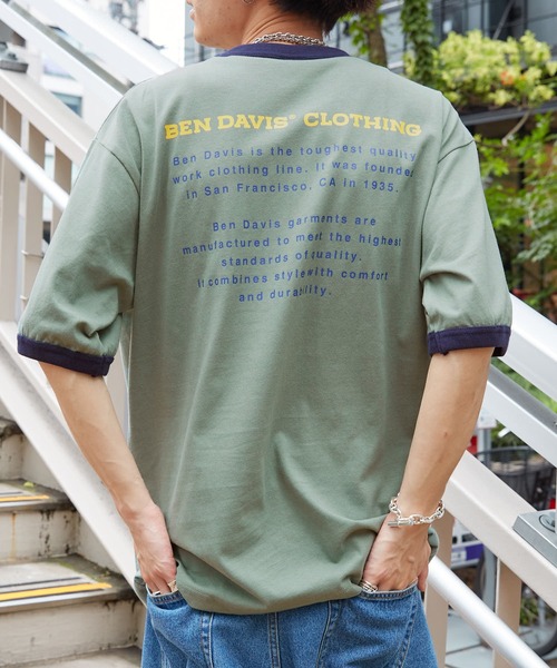 BEN DAVIS（ベンデイビス）の「【BEN DAVIS/ベンデイビス】 別注バックプリントリンガーTee/リンガーTシャツ/ユニセックス（Tシャツ/カットソー・レディース・ブルー/グリーン/レッド/ネイビー・SMALL/LARGE/MEDIUM/X-LARGE）」の20枚目の写真