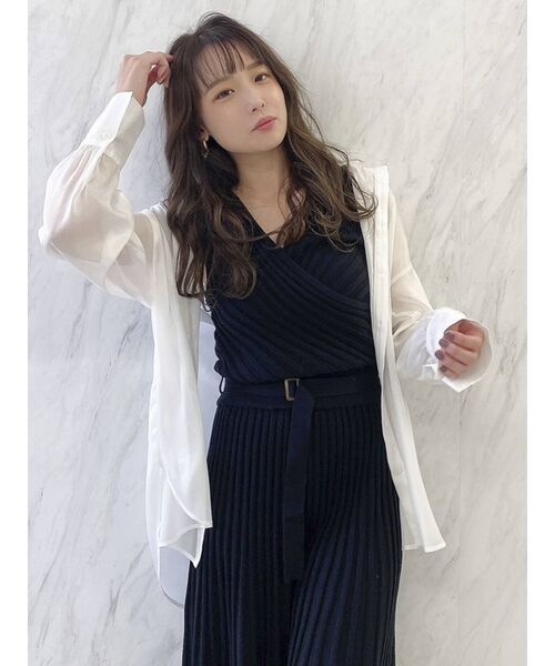 dazzlin（ダズリン）の「カシュクールプリーツワンピース（ワンピース・レディース・ブラック/ラベンダー/ベージュ・FREE）」の14枚目の写真