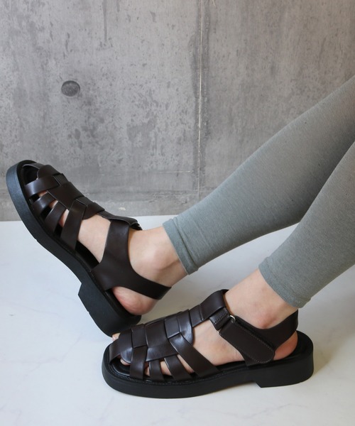 Balancoire（ブランコアール）の「ボリュームソール 厚底 グルカサンダル（サンダル・レディース・ブラック/ダークブラウン/ベージュ/グリーン系その他・23.5cm/24.5cm/23.0cm/24.0cm/22.5cm）」の11枚目の写真