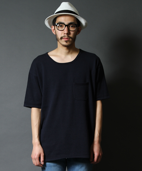 AMERICAN RAG CIE(アメリカンラグシー)の「AMERICAN RAG CIE ビックシルエット 半袖 ニットTシャツ【WEB限定】(Tシャツ/カットソー・メンズ・ブラック×ホワイト/ネイビー/ホワイト×ネイビー/ブラック・2/1/3)」の17枚目の写真