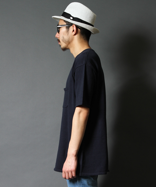 AMERICAN RAG CIE(アメリカンラグシー)の「AMERICAN RAG CIE ビックシルエット 半袖 ニットTシャツ【WEB限定】(Tシャツ/カットソー・メンズ・ブラック×ホワイト/ネイビー/ホワイト×ネイビー/ブラック・2/1/3)」の18枚目の写真