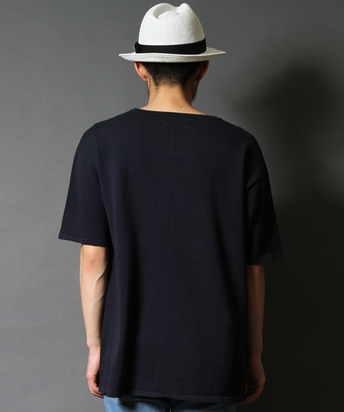 AMERICAN RAG CIE(アメリカンラグシー)の「AMERICAN RAG CIE ビックシルエット 半袖 ニットTシャツ【WEB限定】(Tシャツ/カットソー・メンズ・ブラック×ホワイト/ネイビー/ホワイト×ネイビー/ブラック・2/1/3)」の19枚目の写真