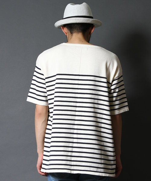 AMERICAN RAG CIE(アメリカンラグシー)の「AMERICAN RAG CIE ビックシルエット 半袖 ニットTシャツ【WEB限定】(Tシャツ/カットソー・メンズ・ブラック×ホワイト/ネイビー/ホワイト×ネイビー/ブラック・2/1/3)」の22枚目の写真