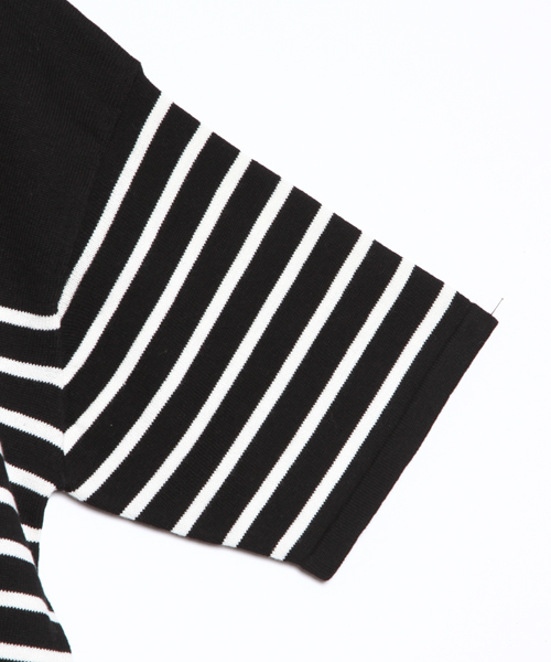 AMERICAN RAG CIE(アメリカンラグシー)の「AMERICAN RAG CIE ビックシルエット 半袖 ニットTシャツ【WEB限定】(Tシャツ/カットソー・メンズ・ブラック×ホワイト/ネイビー/ホワイト×ネイビー/ブラック・2/1/3)」の5枚目の写真