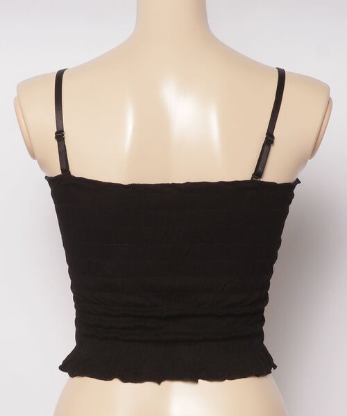 WC（ダブル シー）の「シャーリングフリルキャミ（キャミソール・レディース・ブラック/ホワイト・FREE）」の4枚目の写真