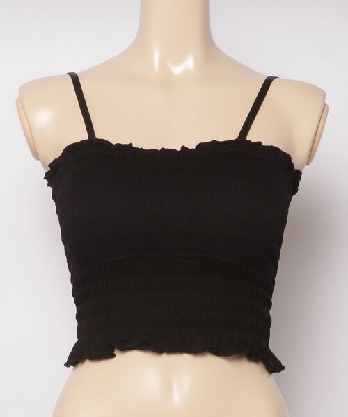 WC（ダブル シー）の「シャーリングフリルキャミ（キャミソール・レディース・ブラック/ホワイト・FREE）」の11枚目の写真