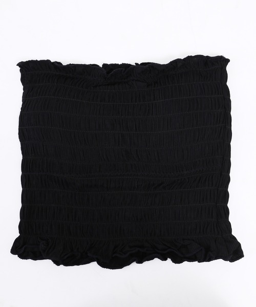 WC（ダブル シー）の「シャーリングフリルキャミ（キャミソール・レディース・ブラック/ホワイト・FREE）」の5枚目の写真