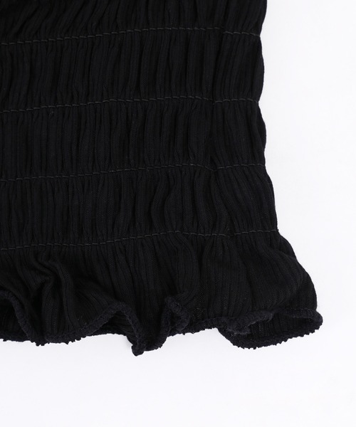 WC（ダブル シー）の「シャーリングフリルキャミ（キャミソール・レディース・ブラック/ホワイト・FREE）」の7枚目の写真