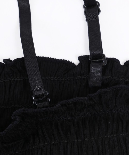 WC（ダブル シー）の「シャーリングフリルキャミ（キャミソール・レディース・ブラック/ホワイト・FREE）」の8枚目の写真