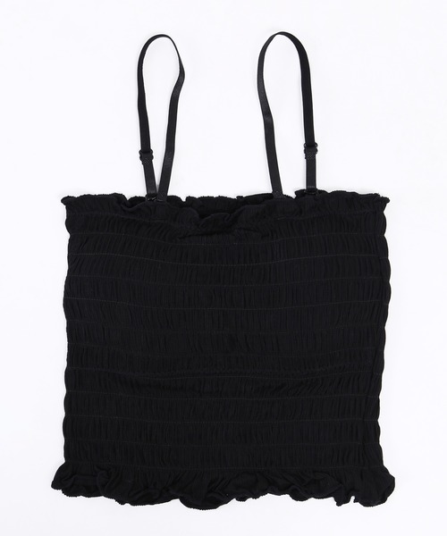 WC（ダブル シー）の「シャーリングフリルキャミ（キャミソール・レディース・ブラック/ホワイト・FREE）」の12枚目の写真