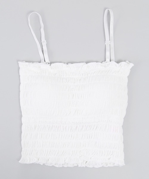 WC（ダブル シー）の「シャーリングフリルキャミ（キャミソール・レディース・ブラック/ホワイト・FREE）」の13枚目の写真