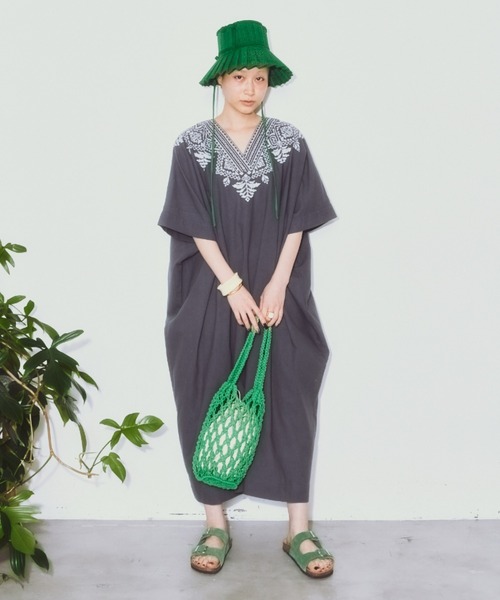 manana suerte（マニャーナスエルテ）の「メッシュトートバッグS（トートバッグ・レディース・ホワイト/ブラック/グリーン・FREE）」の10枚目の写真
