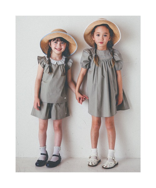 Tartine et Chocolat（タルティーヌエショコラ）の「TartineetChocolat/ペーパーブロードフリルハット(52~56cm)（ハット・キッズ・ホワイト/ブルー・54/52/56）」の7枚目の写真