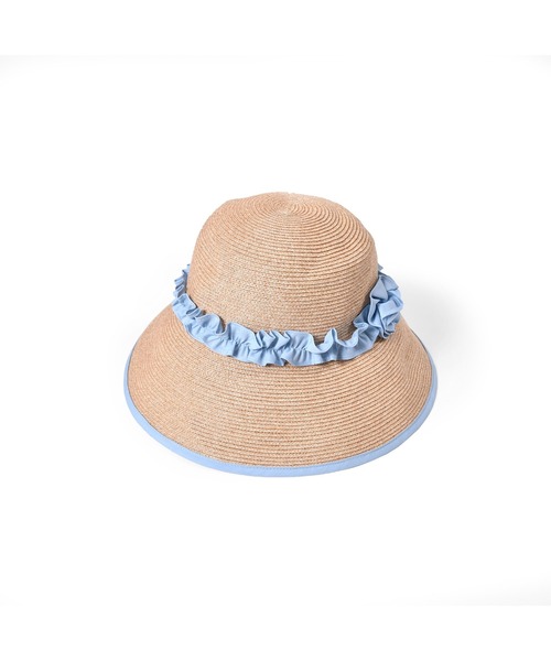 Tartine et Chocolat（タルティーヌエショコラ）の「TartineetChocolat/ペーパーブロードフリルハット(52~56cm)（ハット・キッズ・ホワイト/ブルー・54/52/56）」の8枚目の写真