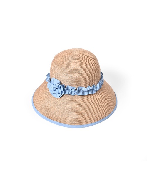 Tartine et Chocolat（タルティーヌエショコラ）の「TartineetChocolat/ペーパーブロードフリルハット(52~56cm)（ハット・キッズ・ホワイト/ブルー・54/52/56）」の9枚目の写真