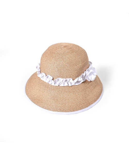 Tartine et Chocolat（タルティーヌエショコラ）の「TartineetChocolat/ペーパーブロードフリルハット(52~56cm)（ハット・キッズ・ホワイト/ブルー・54/52/56）」の14枚目の写真