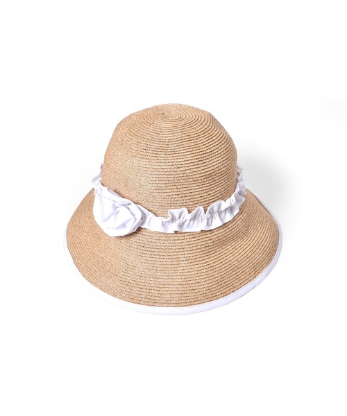 Tartine et Chocolat（タルティーヌエショコラ）の「TartineetChocolat/ペーパーブロードフリルハット(52~56cm)（ハット・キッズ・ホワイト/ブルー・54/52/56）」の15枚目の写真