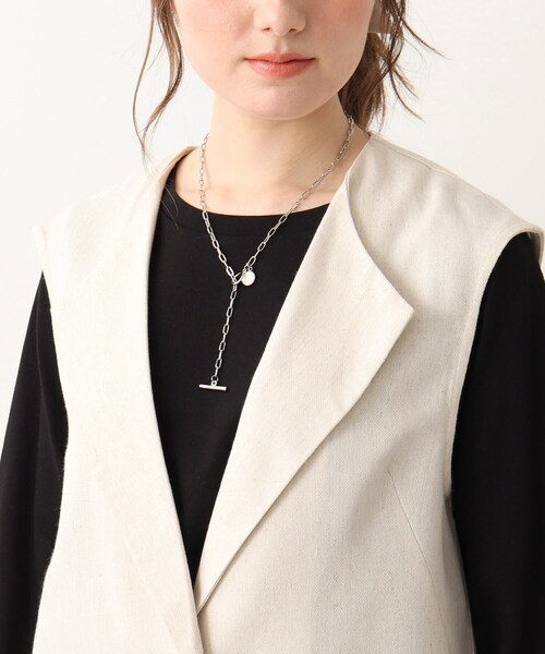 DRESKIP（ドレスキップ）の「◆麻混ノーカラージレ【セットアップ可】（ベスト・レディース・ナチュラル/ブラック・03/02）」の6枚目の写真