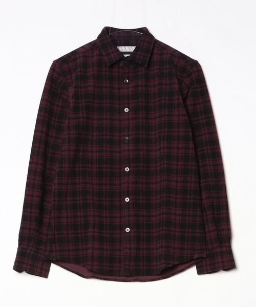BROCHURE houyhnhnm コラボ ダークブラウン チェックシャツ セール】ﾊｲﾃﾝｼｮﾝﾀｰﾀﾝﾁｪｯｸｼｬﾂ632-9273008（シャツ/ブラウス