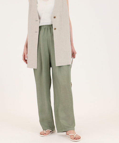 SLOBE IENA（スローブイエナ）の「CU/TWLアジャストウエストパンツ◆（その他パンツ・レディース・グリーン/ブラック・36/38）」の18枚目の写真