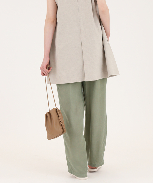SLOBE IENA（スローブイエナ）の「CU/TWLアジャストウエストパンツ◆（その他パンツ・レディース・グリーン/ブラック・36/38）」の15枚目の写真