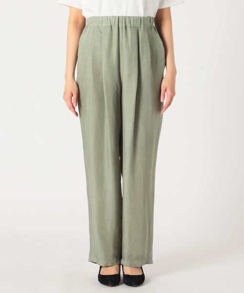 SLOBE IENA（スローブイエナ）の「CU/TWLアジャストウエストパンツ◆（その他パンツ・レディース・グリーン/ブラック・36/38）」の14枚目の写真