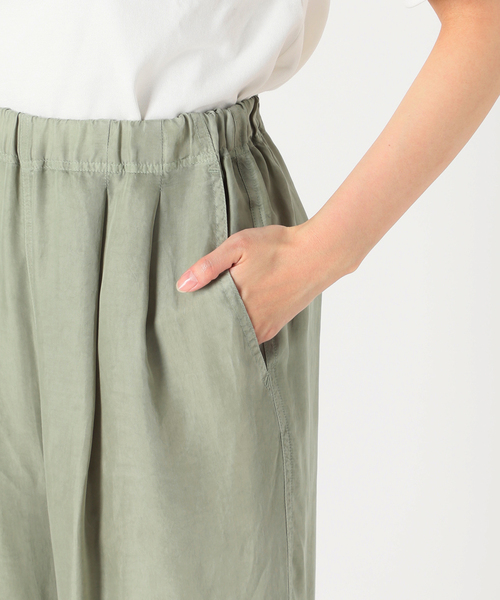 SLOBE IENA（スローブイエナ）の「CU/TWLアジャストウエストパンツ◆（その他パンツ・レディース・グリーン/ブラック・36/38）」の9枚目の写真