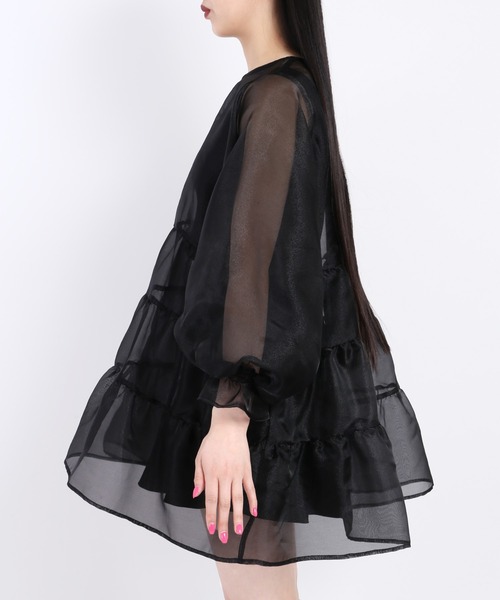 WC（ダブル シー）の「シアーティアードワンピース（ワンピース・レディース・ホワイト/ピンク/ブラック・FREE）」の12枚目の写真