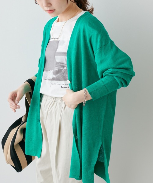 PUAL CE CIN（ピュアルセシン）の「フォトプリントシルケットTシャツ（Tシャツ/カットソー・レディース・サックスブルー/グレイッシュベージュ/ホワイト系1/ホワイト系2・FREE）」の17枚目の写真