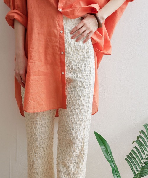 URBAN RESEARCH DOORS（アーバンリサーチドアーズ）の「レースイージーパンツ（その他パンツ・レディース・アイボリー/グレー系その他・MEDIUM）」の2枚目の写真