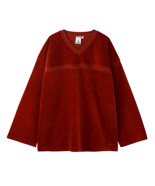 X-girl（エックスガール）の「RIB V-NECK TOP（Tシャツ/カットソー