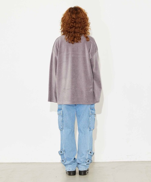 X-girl（エックスガール）の「RIB V-NECK TOP（Tシャツ/カットソー・レディース・ブラック/ブラウン/グレー・S/M）」の8枚目の写真