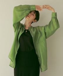 ReNorm | バンドカラーシースルーシャツ(シャツ/ブラウス)