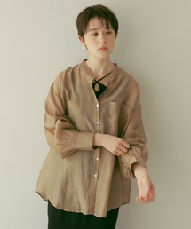 ReNorm | バンドカラーシースルーシャツ(シャツ/ブラウス)