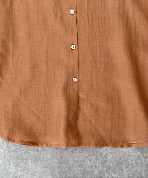 ReNorm（リノーム）の「バンドカラーシースルーシャツ（シャツ/ブラウス・レディース・ピンク/グリーン/モカ・フリー）」の13枚目の写真