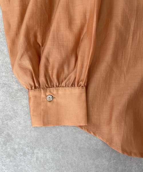 ReNorm（リノーム）の「バンドカラーシースルーシャツ（シャツ/ブラウス・レディース・ピンク/グリーン/モカ・フリー）」の14枚目の写真